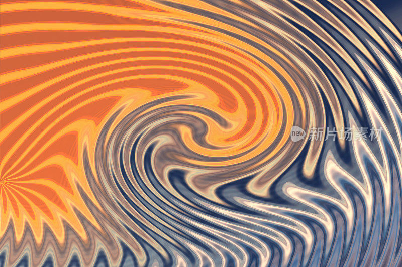 图形蓝色和橙色抽象，螺旋螺旋背景XXXL