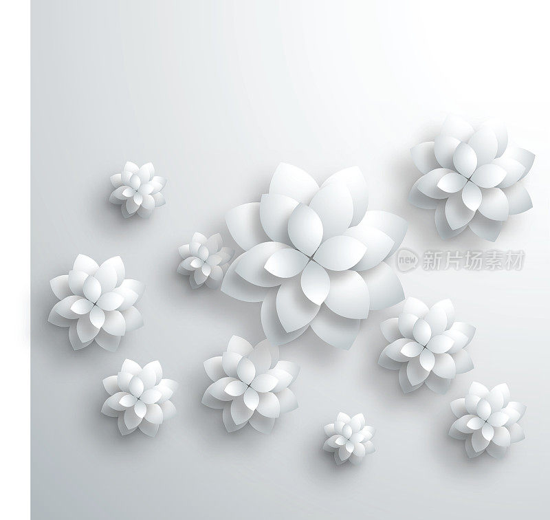 灰色3D花卉图案背景