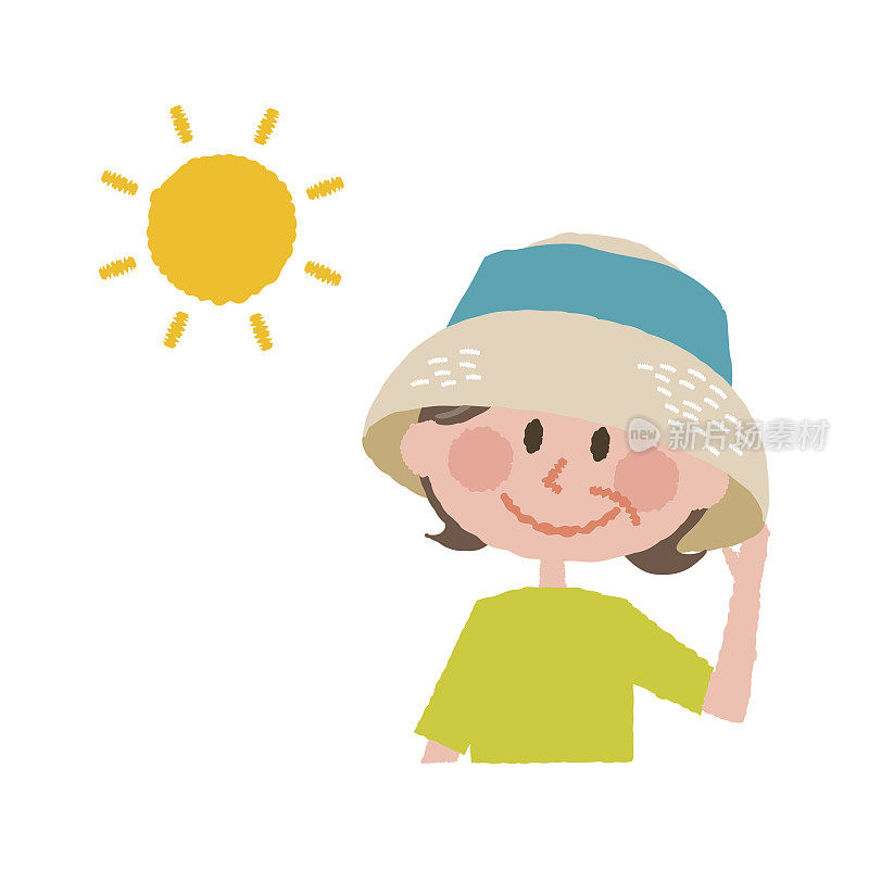 一个年长的女人戴着一顶帽子的矢量插图