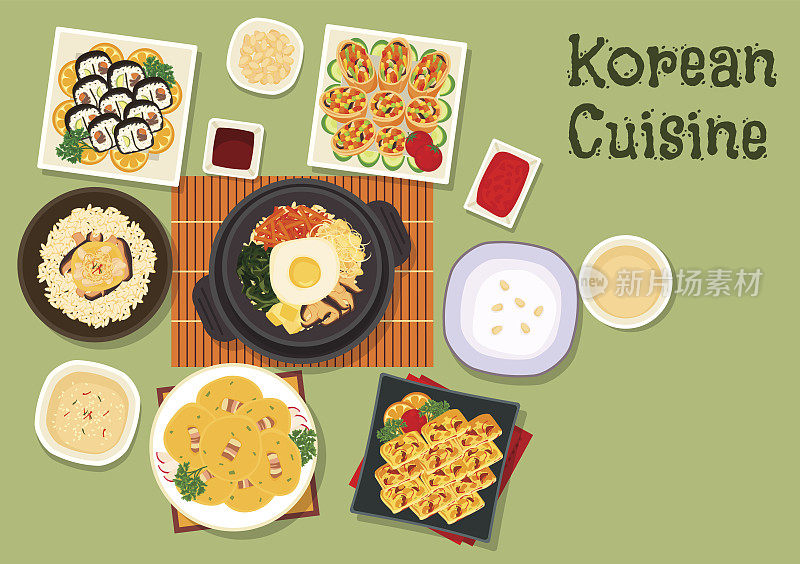 韩国菜传统的米饭菜肴图标