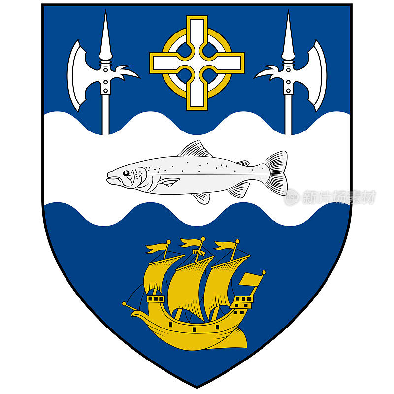 爱尔兰巴利纳市的盾徽