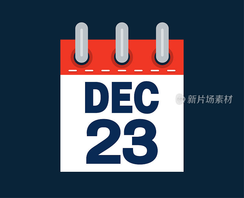 这个月的日历日期是12月23日