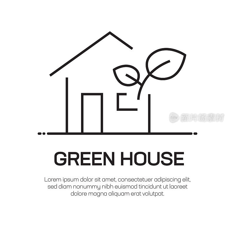 绿屋矢量线图标-简单细线图标，优质设计元素