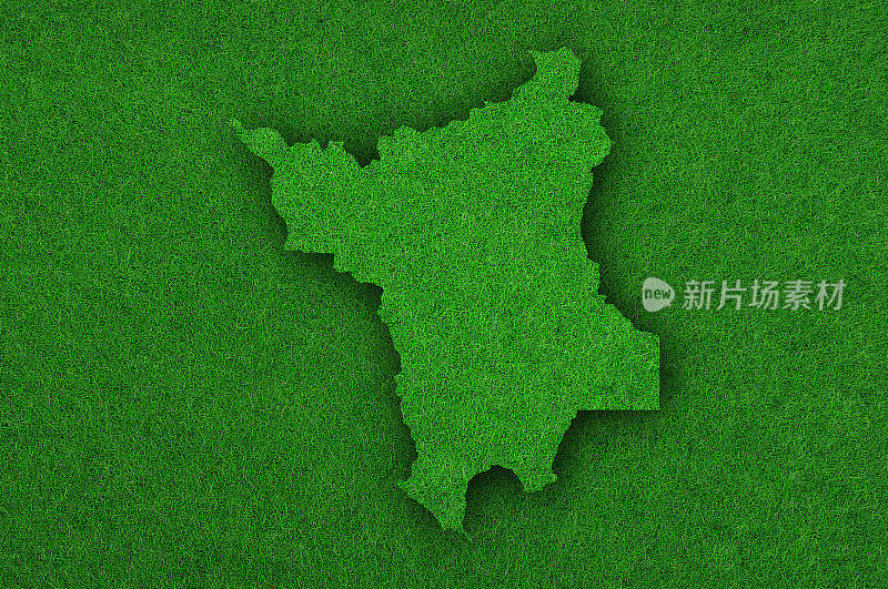 绿毛毡上的罗赖马地图