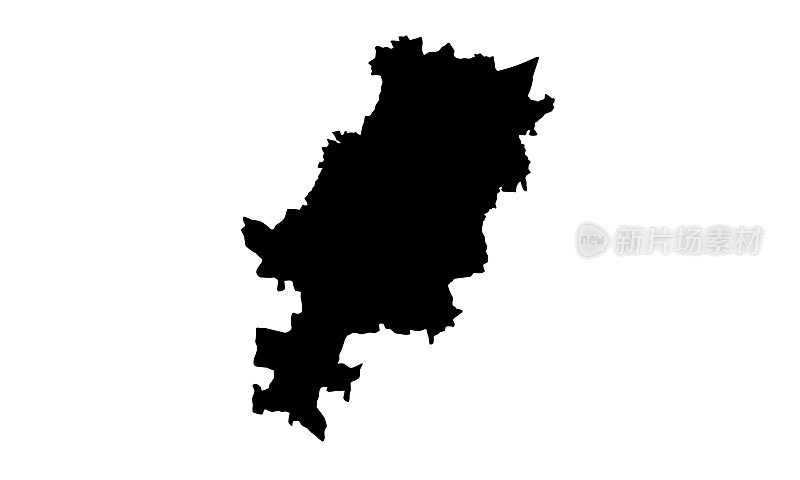 南非约翰内斯堡城市的黑色剪影地图