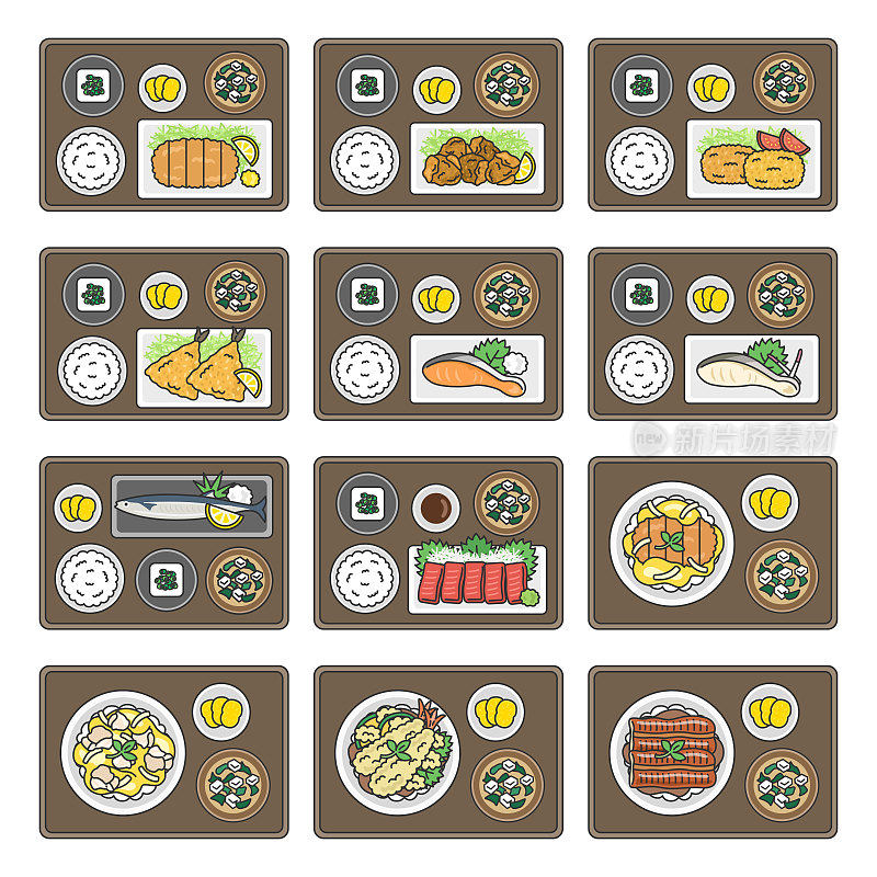 插图一套日本套餐。