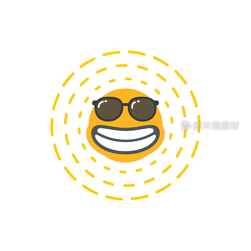 快乐滑稽微笑太阳