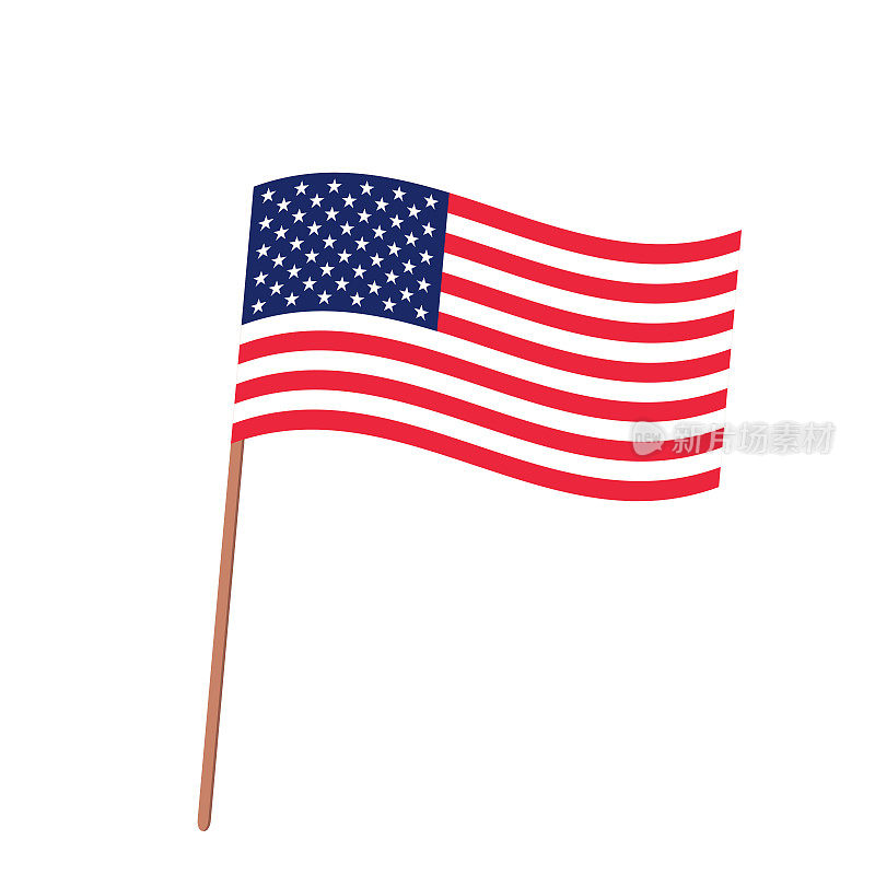 透明背景上的美国国旗