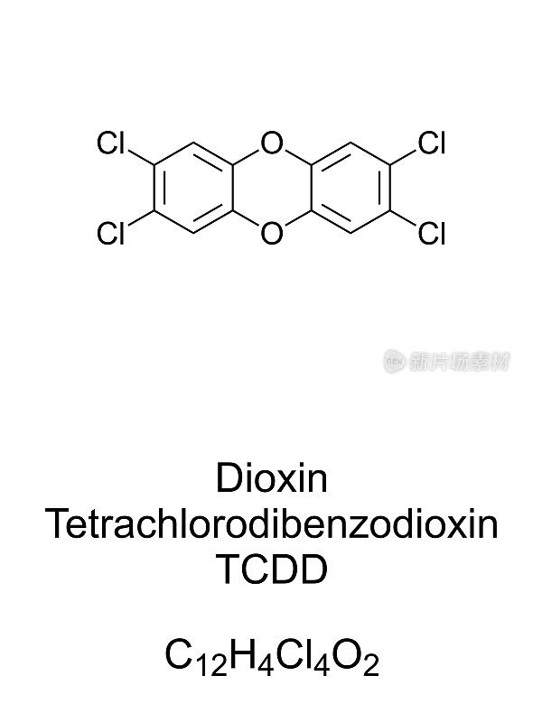 二恶英，TCDD，四氯二苯并二氧芑，化学式和结构