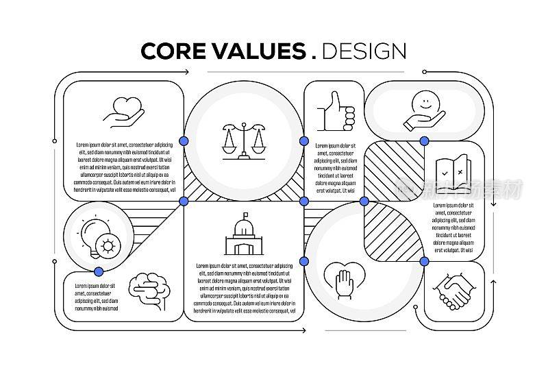 核心价值观图标模板设计