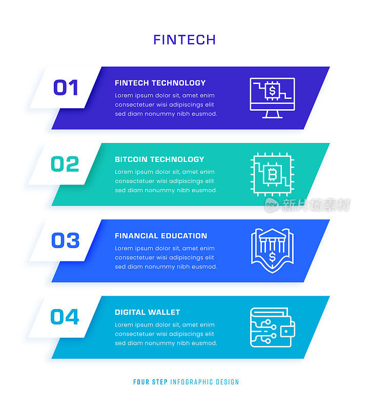 Fintech信息图表的概念