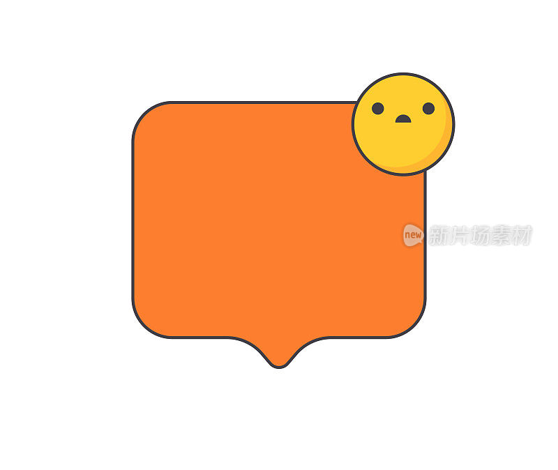 可爱的表情符号在讲话或思想泡沫