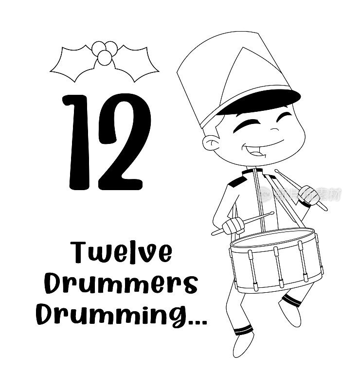 圣诞节的12天-第12天-十二个鼓手打鼓