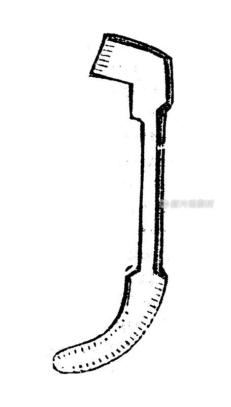 古董雕刻插图:泥瓦匠的刮刀