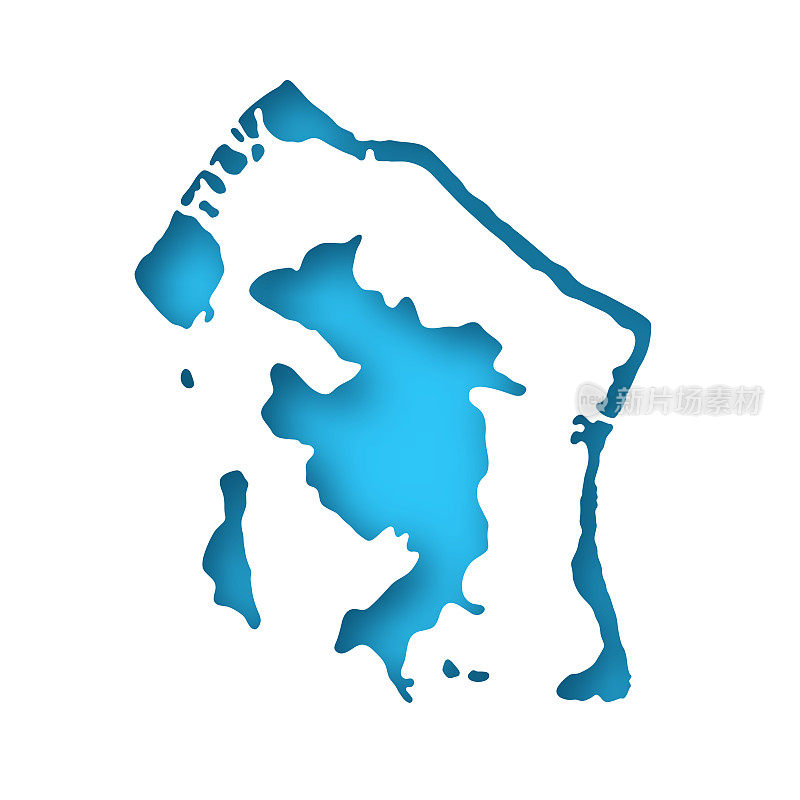 博拉博拉地图-白纸，蓝色背景
