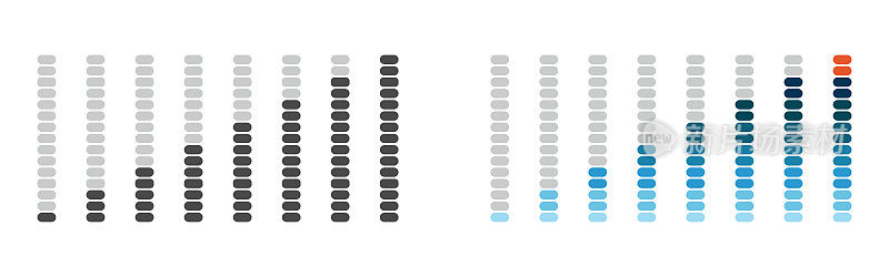 矢量进度条的水平指标与颜色编码在白色背景