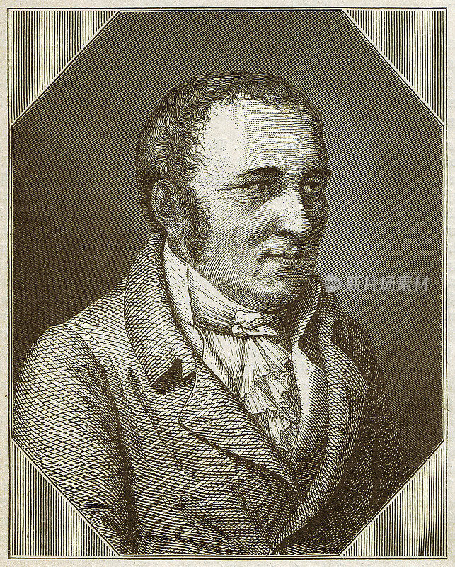 约翰・彼得・赫贝尔(1760-1826)，德国诗人，木刻，1879年出版
