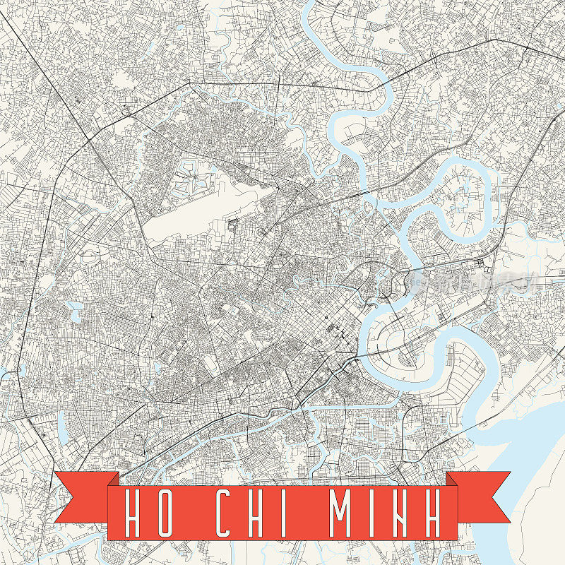越南胡志明市矢量地图