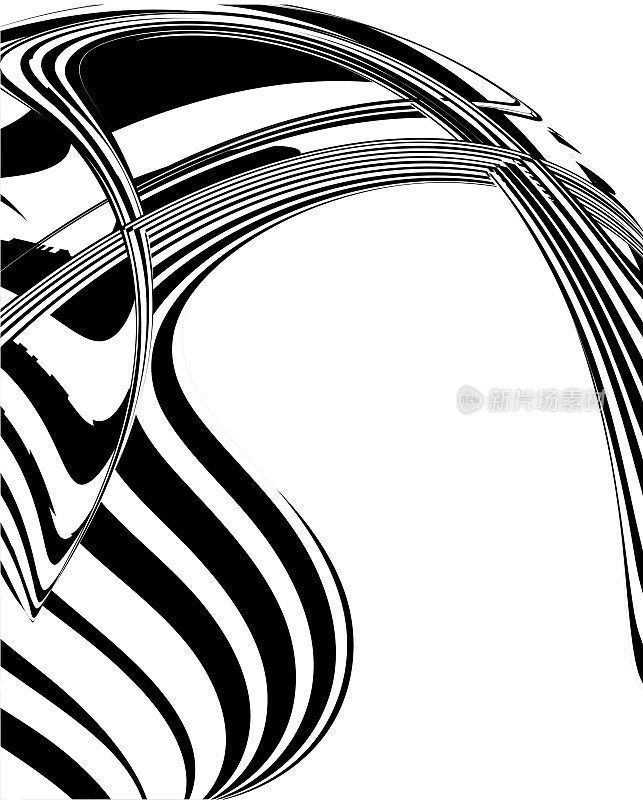 矢量黑白动态条纹纹理图案设计，抽象背景