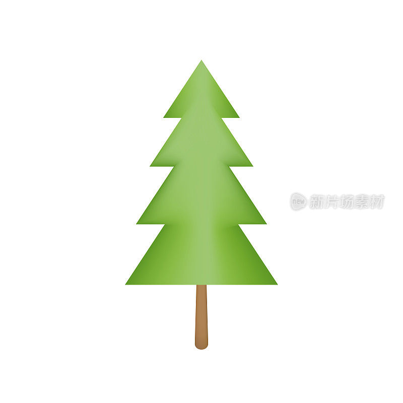 圣诞树图标孤立在白色背景。向量
