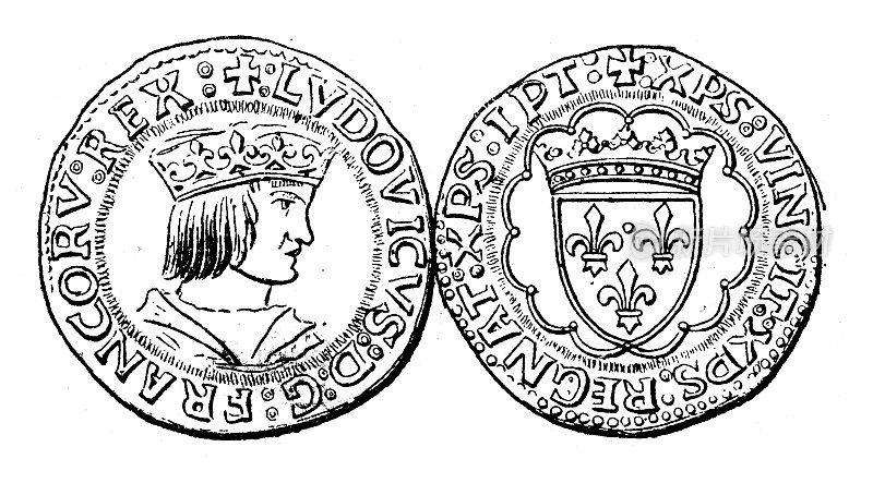 古玩插画:古币路易十二世