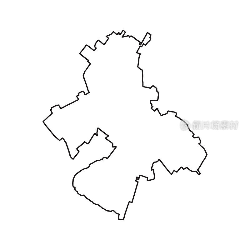 立陶宛城市Siauliai的轮廓图。