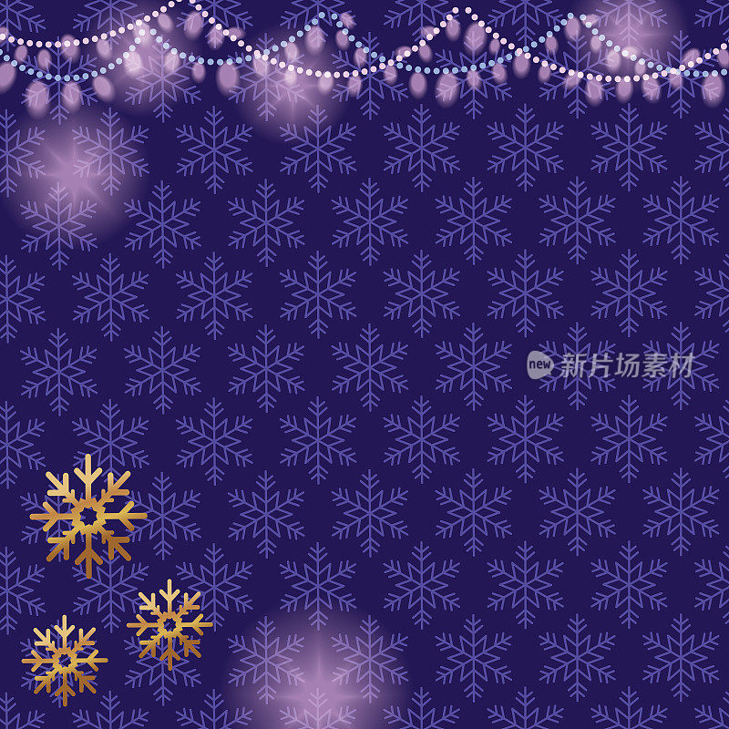 紫色和金色的冬季主题背景