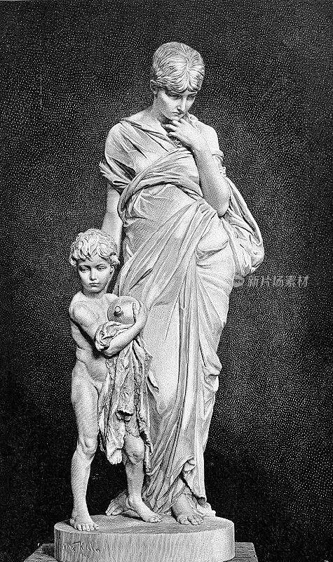 夏甲和她的儿子伊斯梅尔，雕像