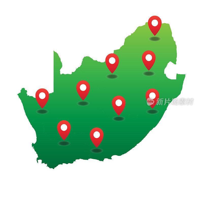 南非地图与pin位置