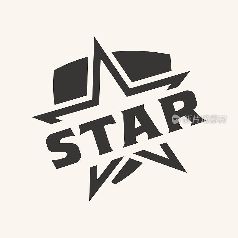 盾插图设计图标与明星符号在时尚的平面风格孤立。保护logo.emblem、象征、模板