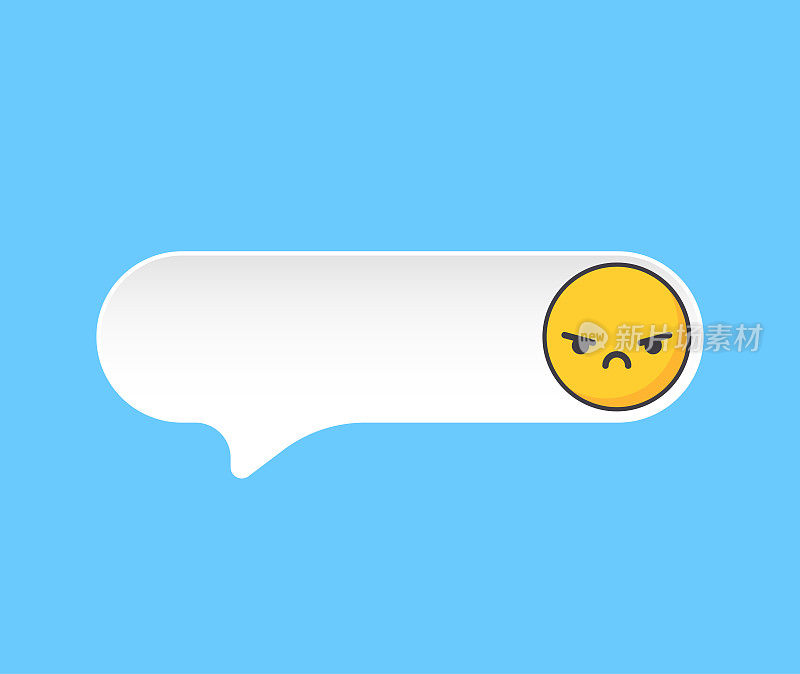 可爱的表情符号在讲话或思想泡沫