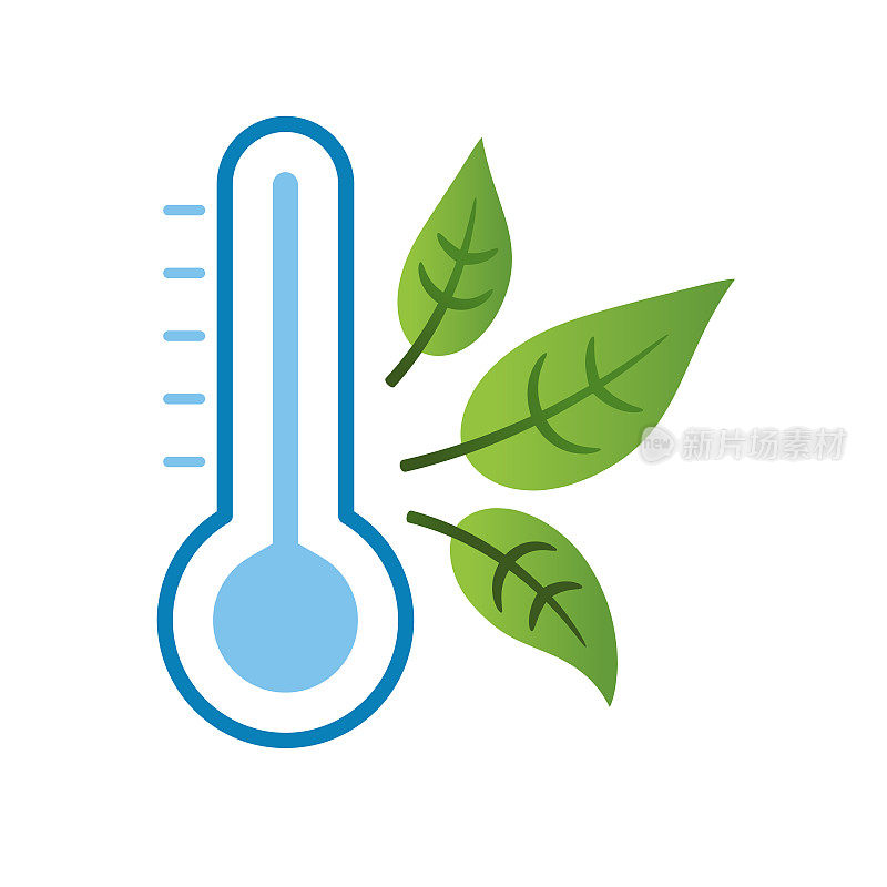 透明背景上的植物生长图标-温度