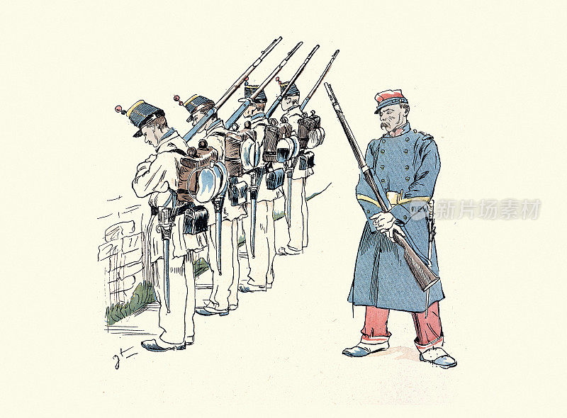法国军队的新兵，19世纪90年代的军事历史