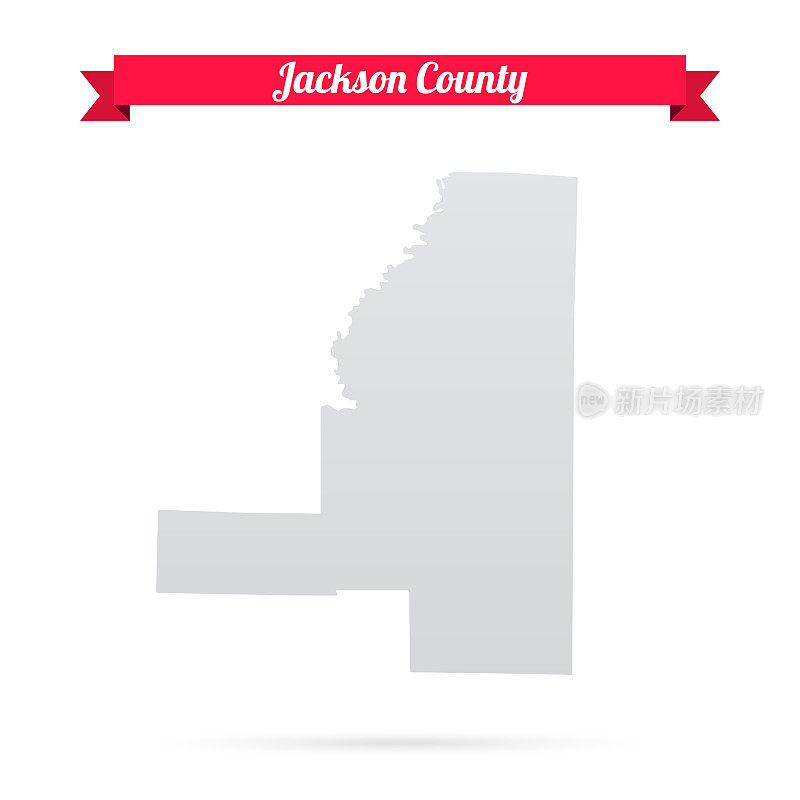 阿肯色州杰克逊县。白底红旗地图
