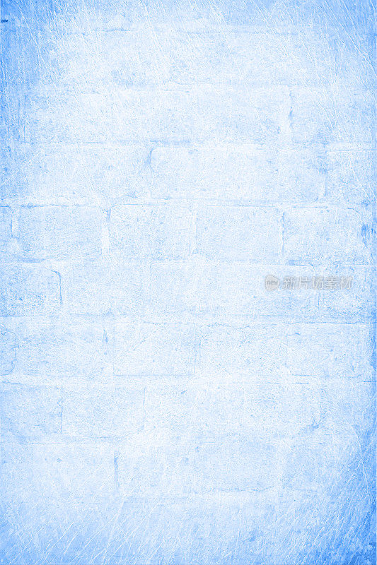 浅天蓝色砖墙配以矩形砌块，有质感的竖空素朴质朴的背景
