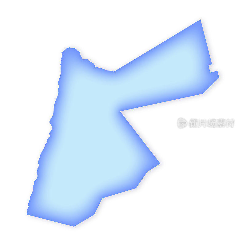 约旦地图软蓝色矢量地图插图