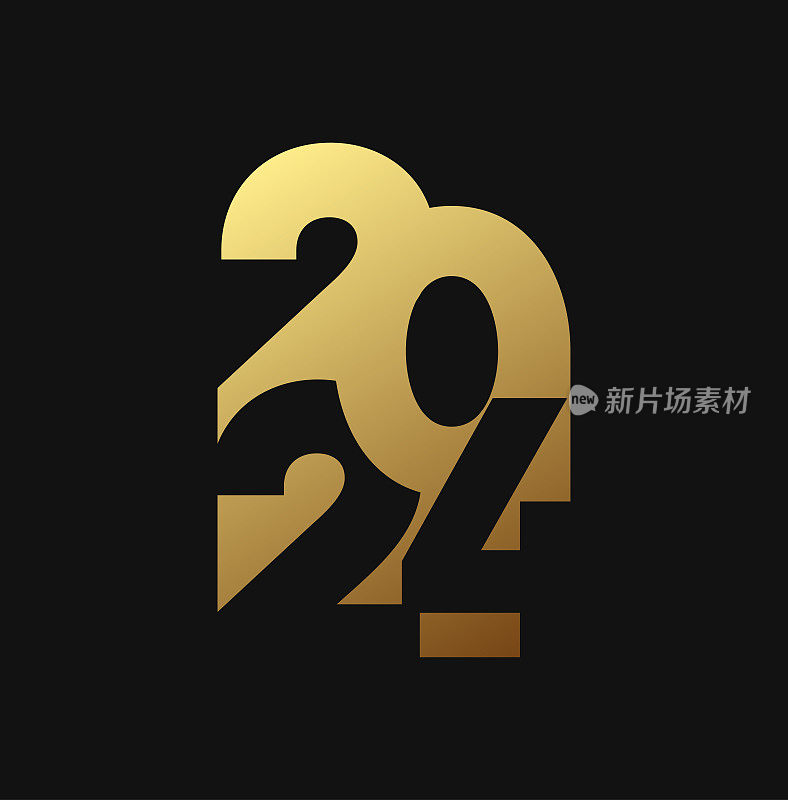 2024年圣诞快乐金色设计标志