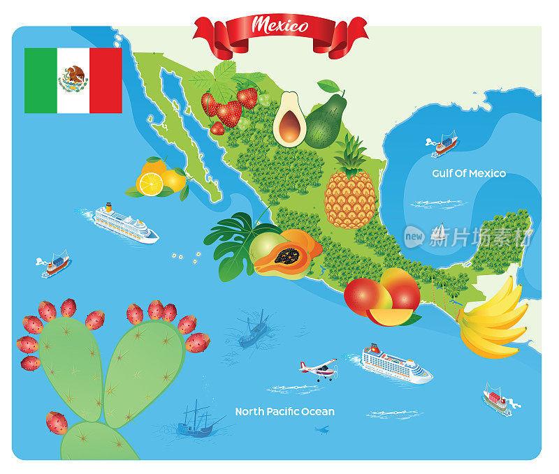 墨西哥水果地图