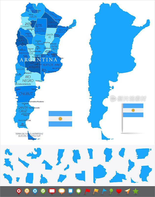 阿根廷地图-信息图向量