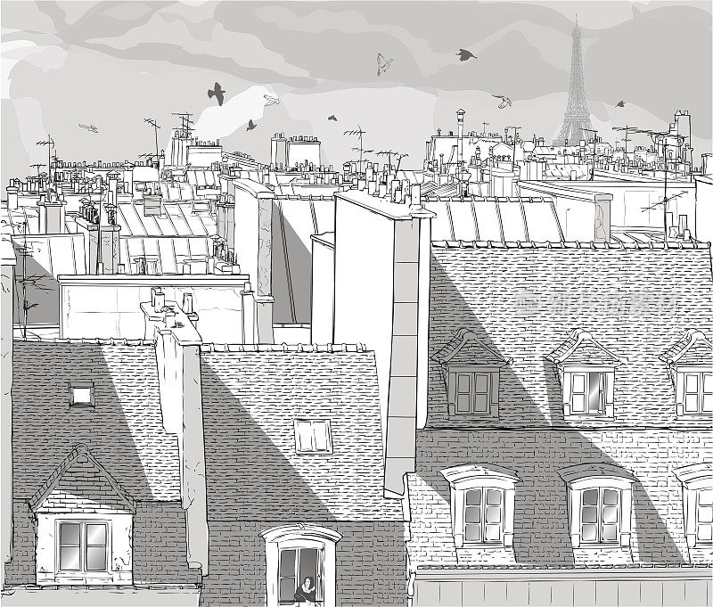法国-巴黎的屋顶