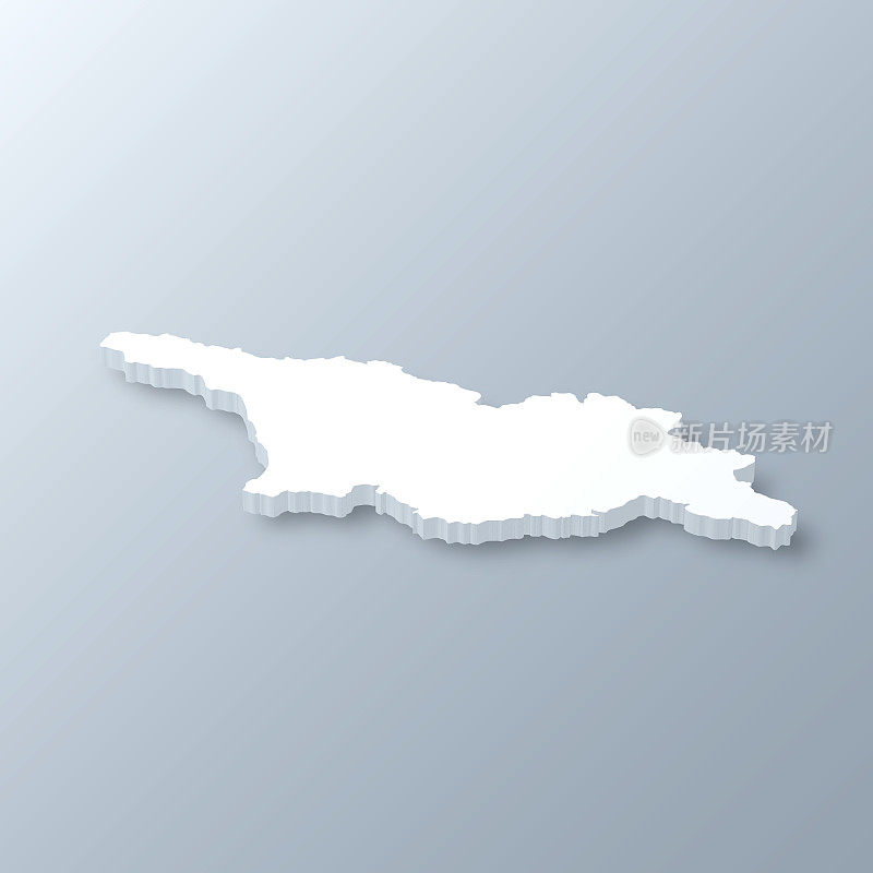 乔治亚3D地图上的灰色背景