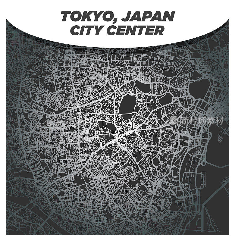 东京涩谷和新宿的精美银街地图