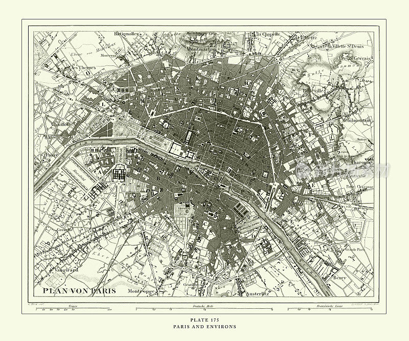 雕刻古董，巴黎和郊区雕刻古董插图，1851年出版