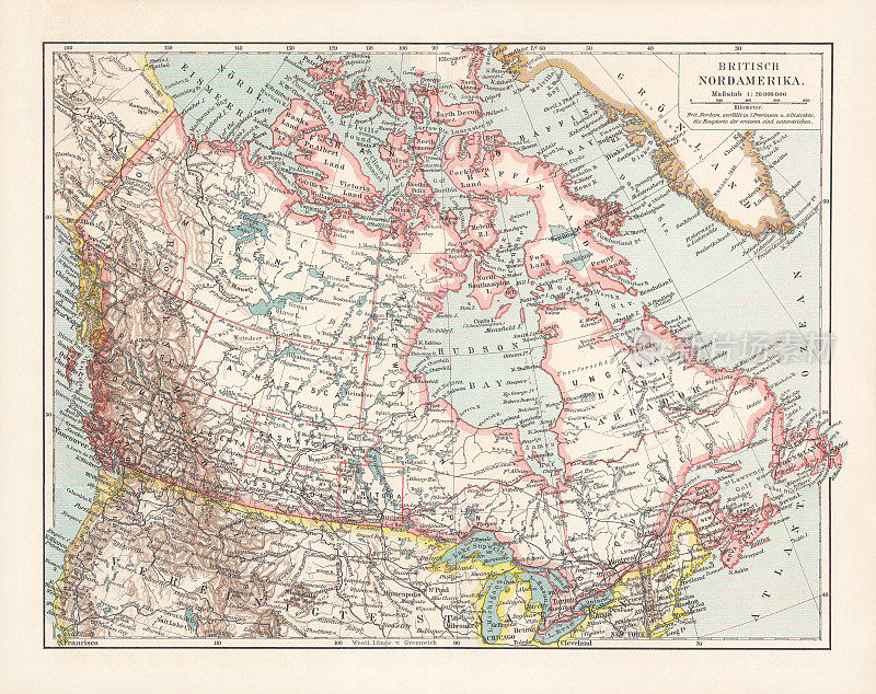 1899年出版的英属北美历史地图