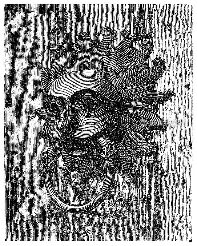 英国达勒姆大教堂的门环――19世纪