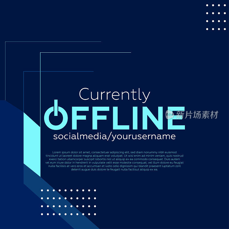 当前离线twitch横幅背景矢量模板