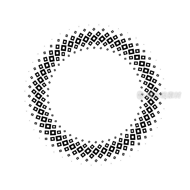 矩形的双色圆形图案，在白色上