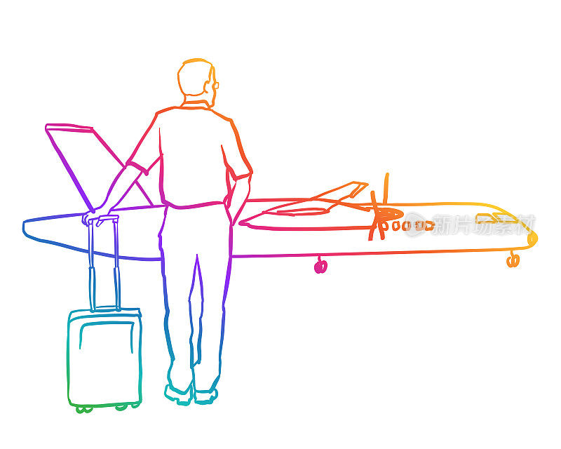 空中旅行者经常飞行彩虹