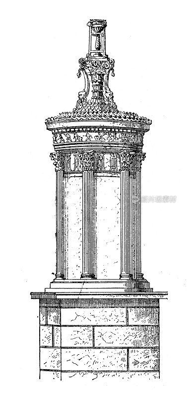 古玩插画:圆形大厅(建筑)