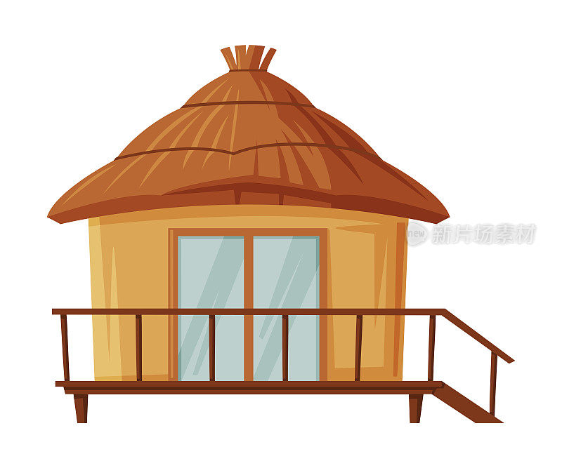巴厘传统文化属性向量说明:茅屋或茅屋